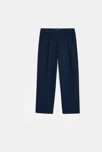 Pantalon de tailleur à pinces bleu marine Fille