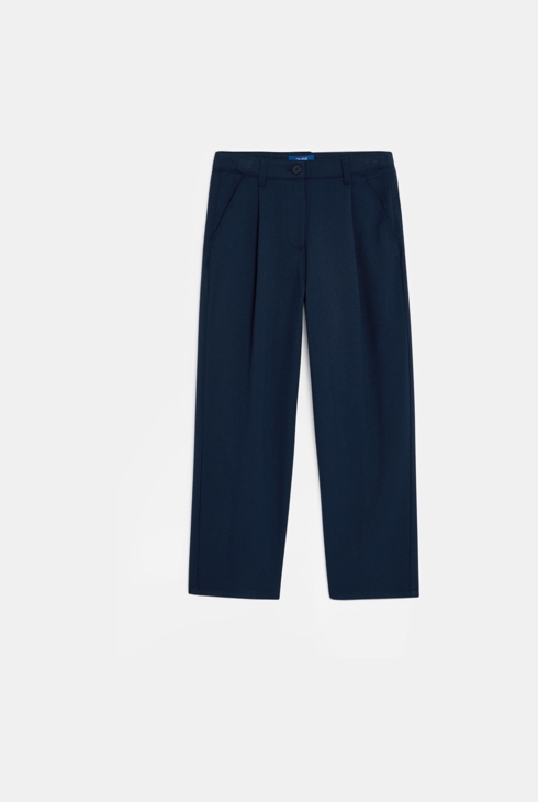 Pantalón sastre de pinzas azul marino niña 1
