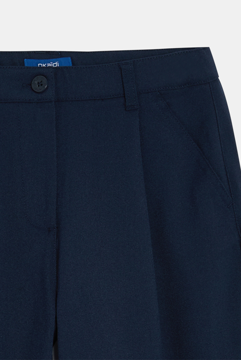 Pantalon de tailleur à pinces bleu marine Fille