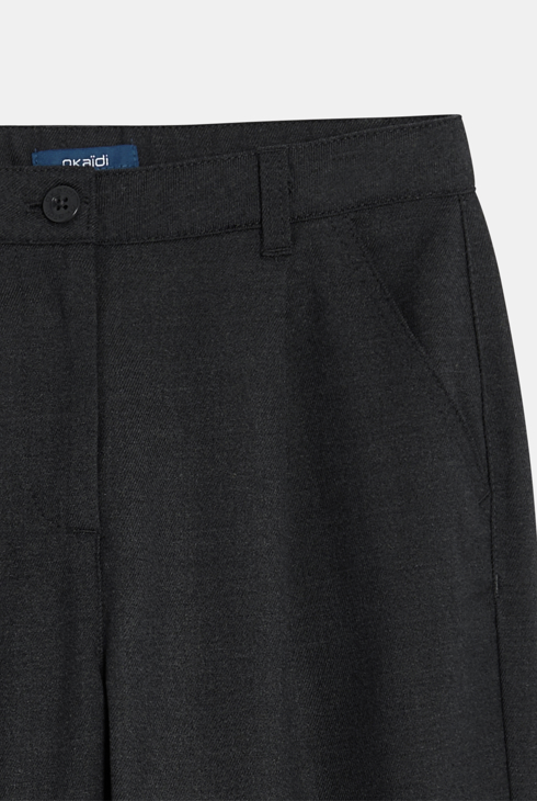 Pantalon de tailleur à pinces gris anthracite Fille