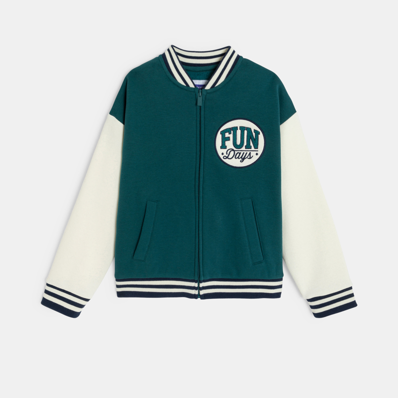 Grünes College-Sweatshirt für Jungen