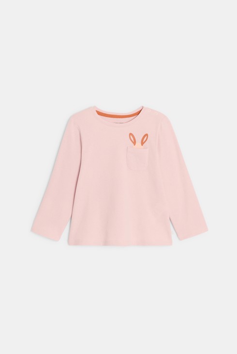 T-Shirt Langarm Maus weiß Kleinkind Mädchen 1
