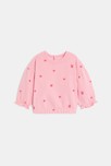 Sweat molleton cœurs rose bébé fille