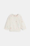 Sweat molleton cœurs blanc bébé fille