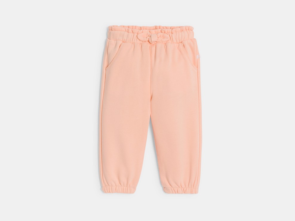 Hose Mädchen korallenrosa mit Schleife 1