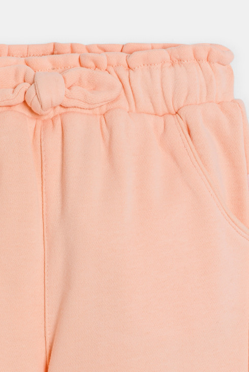 Pantalon fille corail avec nœud