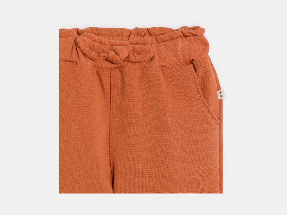 Pantalon fille orange avec nœud 2