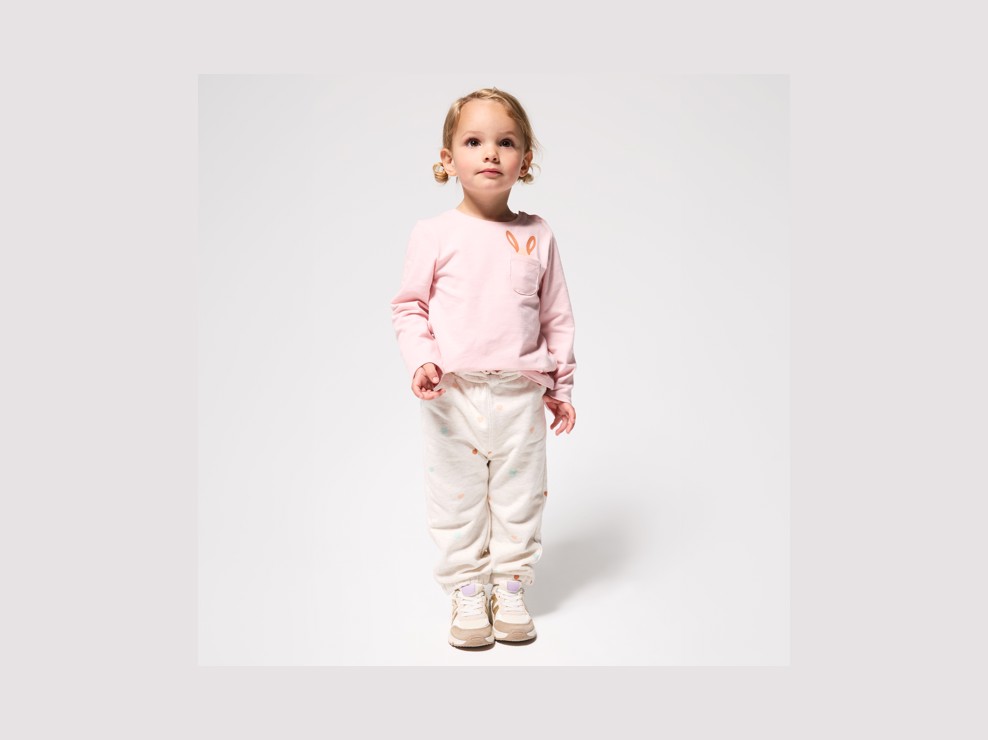 Hose Mädchen beige Herzmotiv 1
