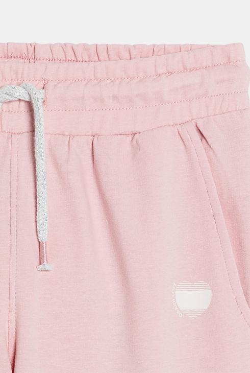 Jogging en molleton uni rose Fille