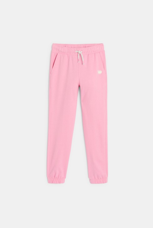 Jogginghose rosa aus Molton Mädchen 1