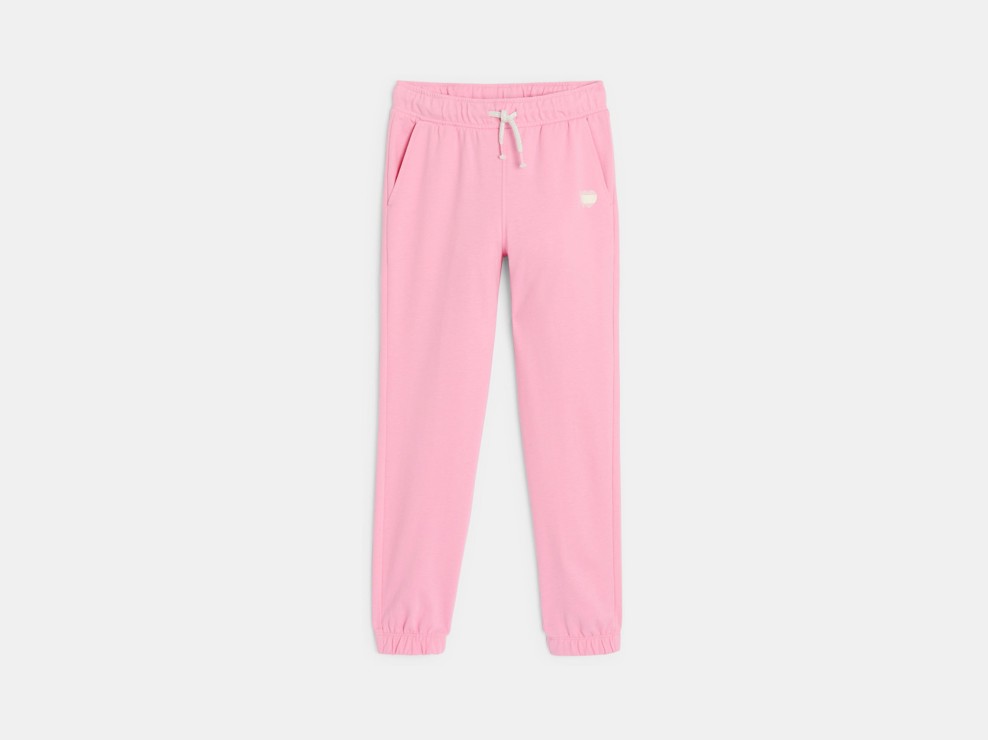 Jogging rose en molleton Fille 1