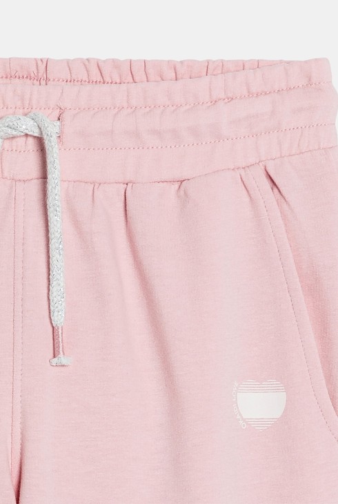 Girl's plain pink fleece joggers 2