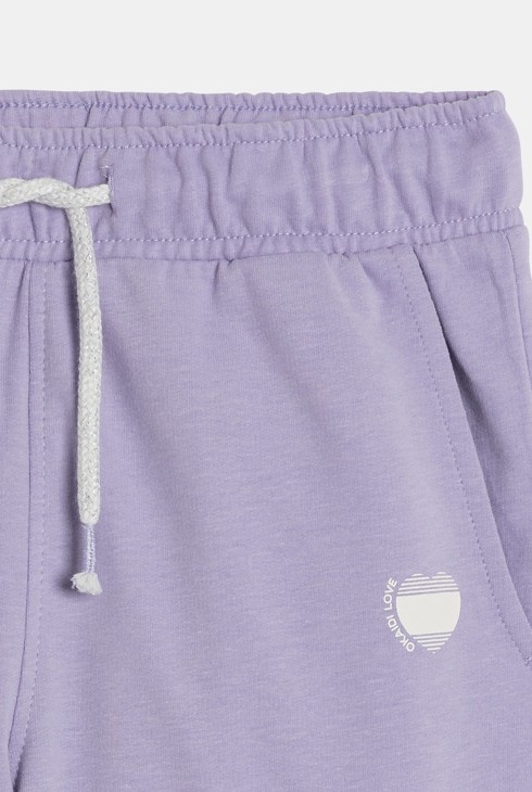 Jogging en molleton uni violet Fille 2