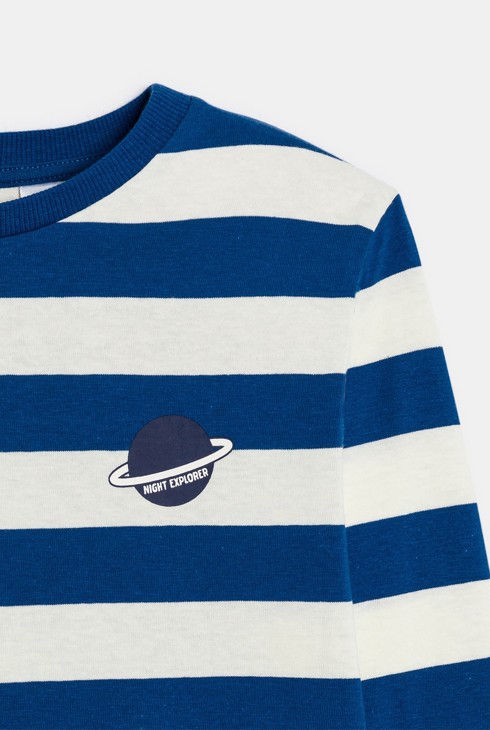 Pyjama rayé garçon bleu 2