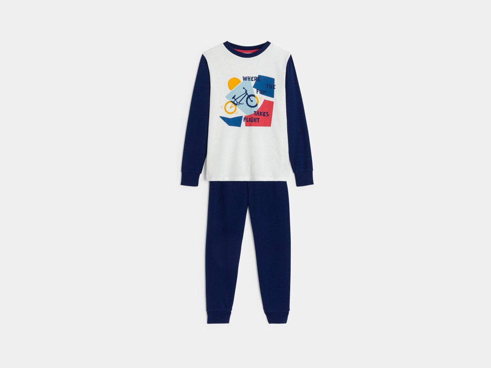 2-teiliger Pyjama aus Jersey marineblau Jungen 1
