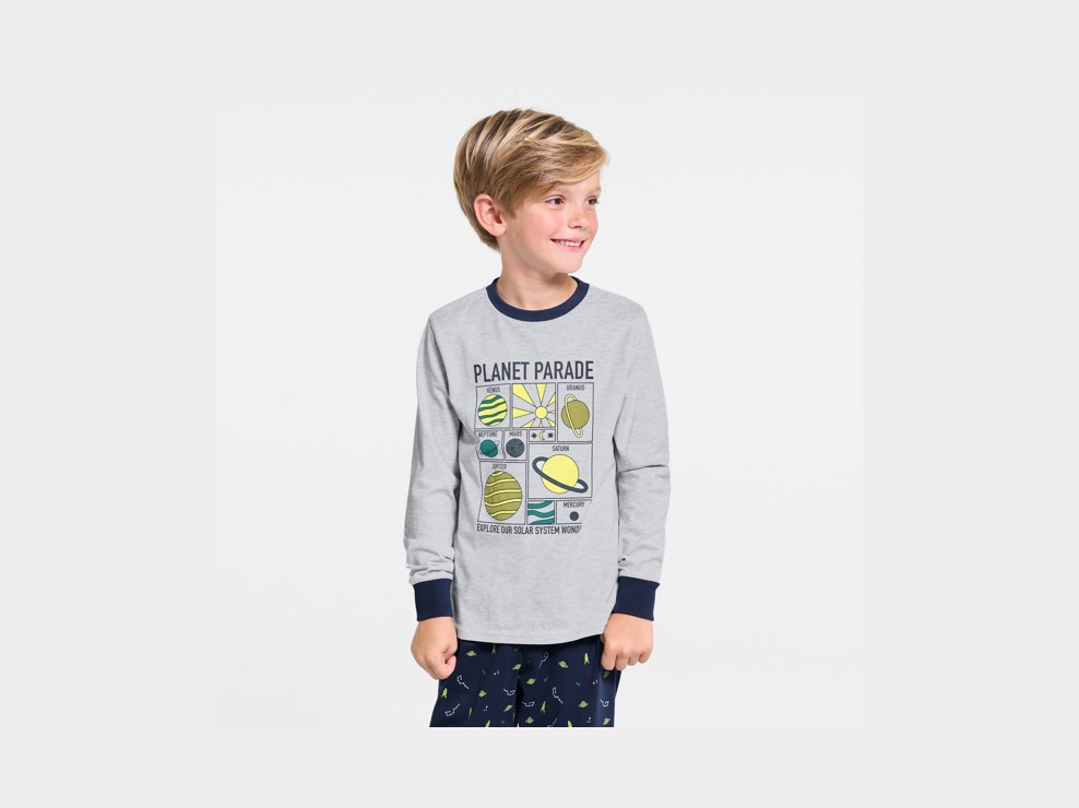 Grauer Pyjama für Jungs 1