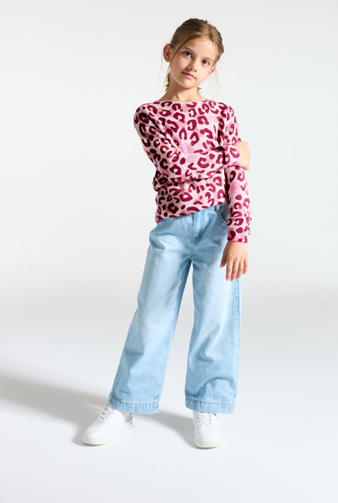 Jersey estampado leopardo rosa niña 1