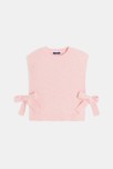 Pull poncho sans manches rose Fille