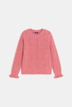 Gilet ajouré pointelle rose Fille