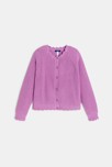 Gilet côtelé uni mauve Fille