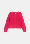 Gilet côtelé uni rouge Fille