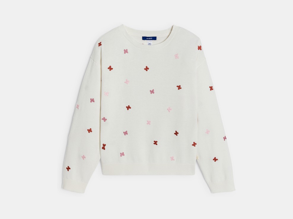 Pullover Mädchen zweifarbige Schmetterlinge 1