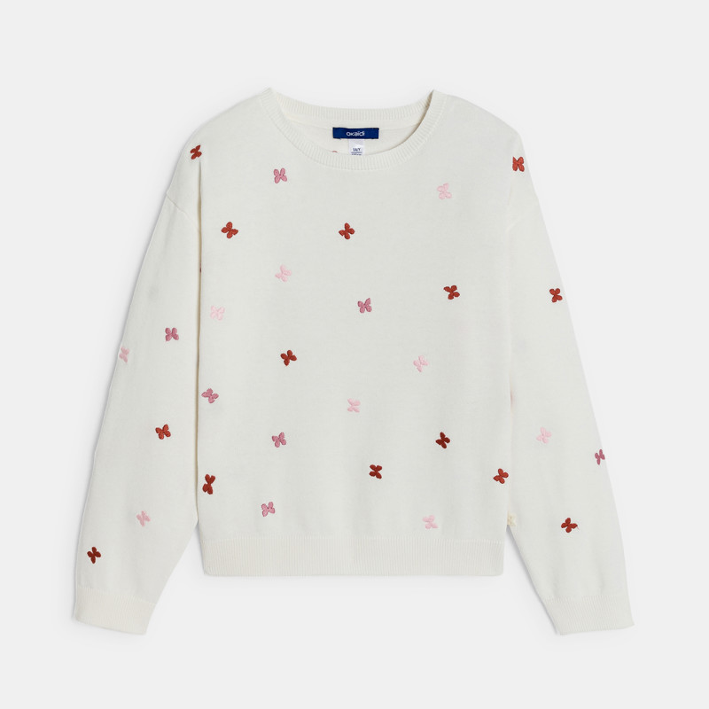 Pullover Mädchen zweifarbige Schmetterlinge
