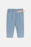 Pantalon fine rayure bleu bébé fille