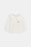 Blouse large col blanc bébé fille
