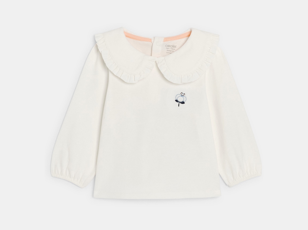 Weite Bluse Kragen weiß Kleinkind Mädchen 1