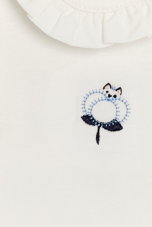 Weite Bluse Kragen weiß Kleinkind Mädchen 2