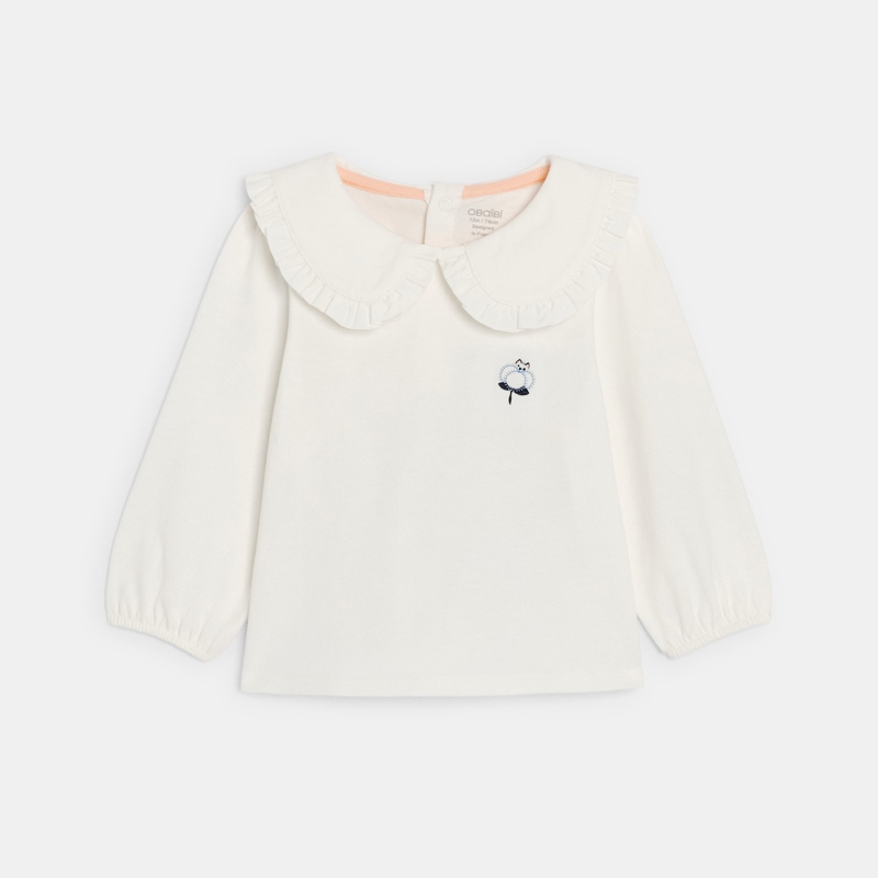 Weite Bluse Kragen weiß Kleinkind Mädchen