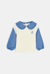Chemise pull effet 2 en 1 bleu bébé fille