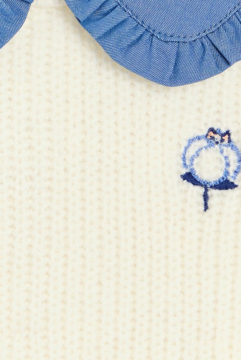 Plava košulja pulover s efektom 2u1 za djevojčice 2