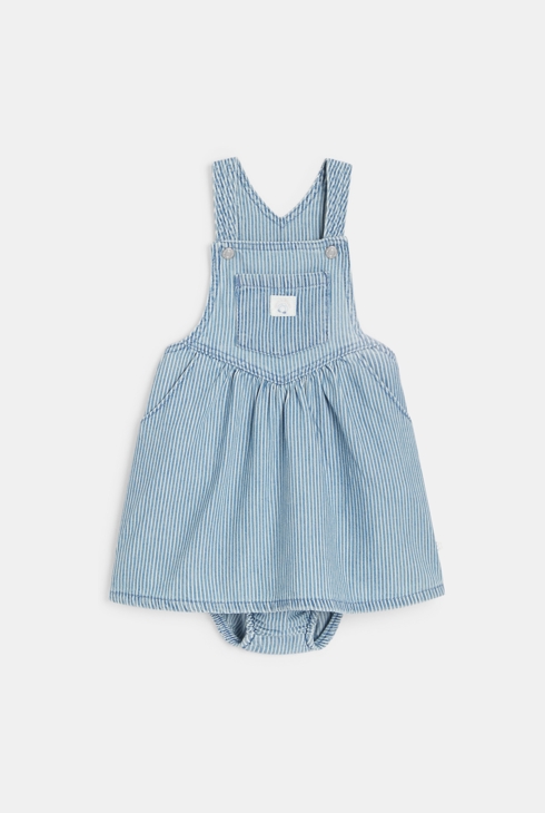 Latzkleid gestreift blau Kleinkind Mädchen 1