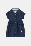 Robe denim brut bleu et legging bébé fille 2
