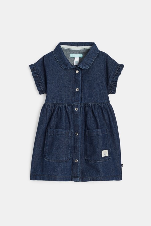 Robe denim brut bleu et legging bébé fille