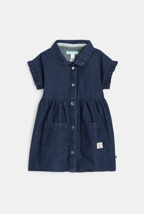 Robe denim brut bleu et legging bébé fille 2
