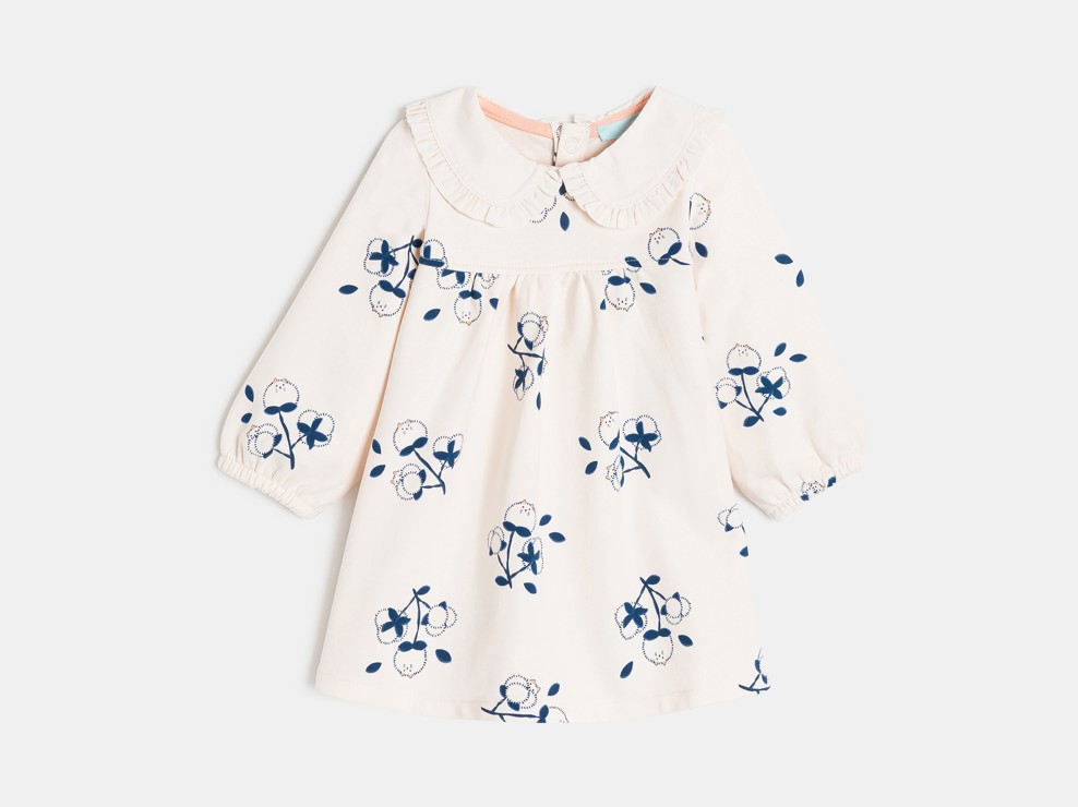 Kleid Molton leicht mit Jeansweste weiß Kleinkind Mädchen 2