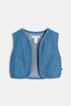 Robe molleton léger et gilet denim blanc bébé fille 3