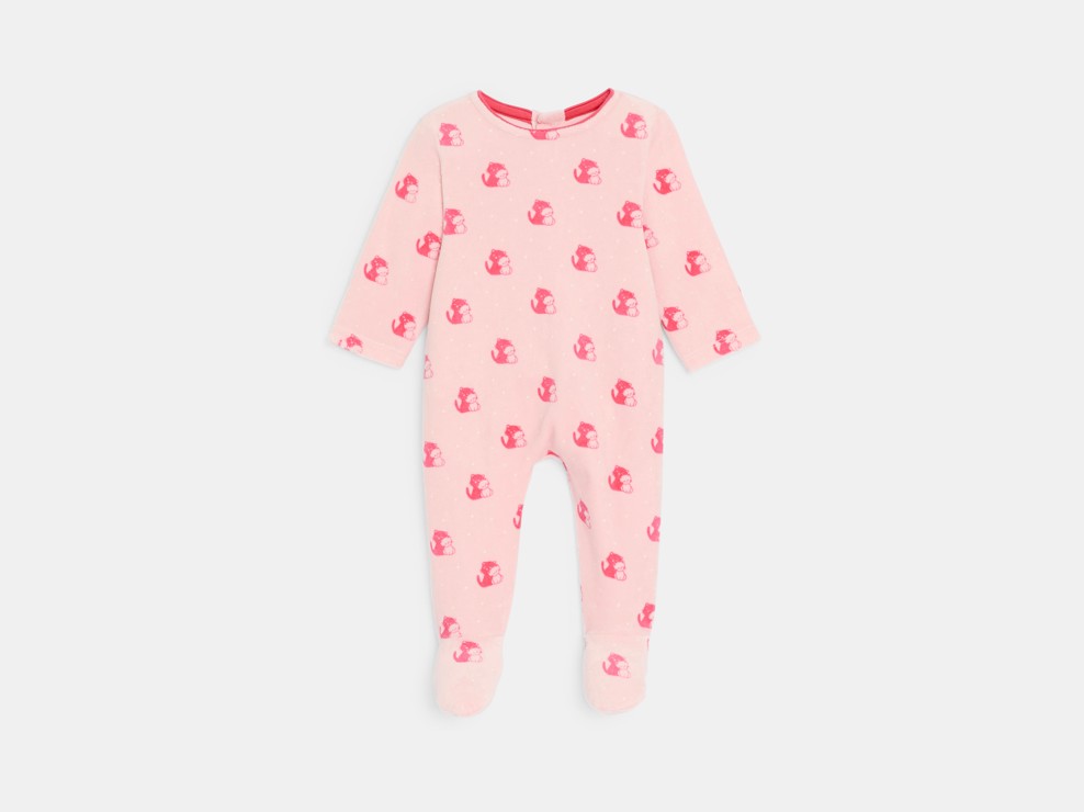 Pyjama bébé rose à motifs 1