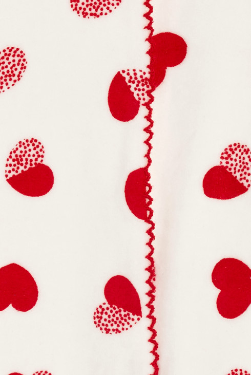 Baby girl's white velvet heart sleepsuit 2