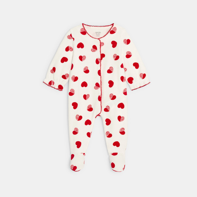 Strampler Samt Herzen weiß Kleinkind Mädchen