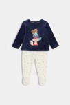 Pyjama velours animaux bleu bébé garçon