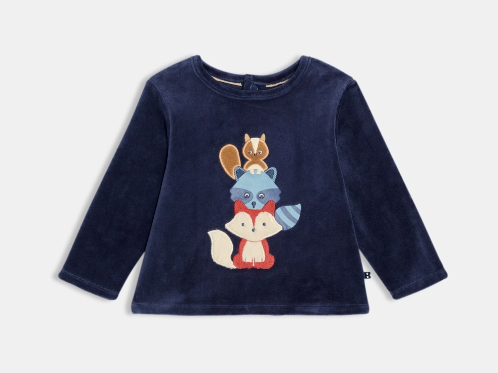 Pyjama Samt Tiere blau Kleinkind Junge 2