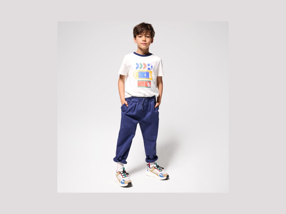 Weißes Kurzarm-T-Shirt mit Motiv für Jungen 1