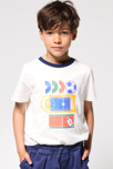T-shirt manches courtes à motif blanc Garçon 4