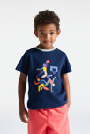 T-shirt manches courtes à motif bleu marine Garçon 4