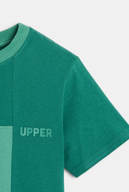T-shirt manches courtes colorblock vert Garçon