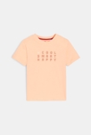 T-shirt manches courtes à message orange pastel Garçon